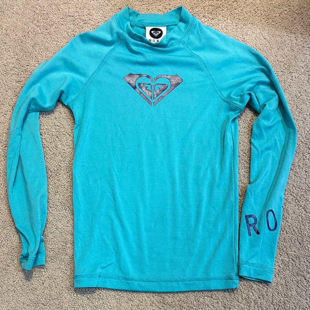 Roxy Turquoise Long Sleeve Rash Guard
